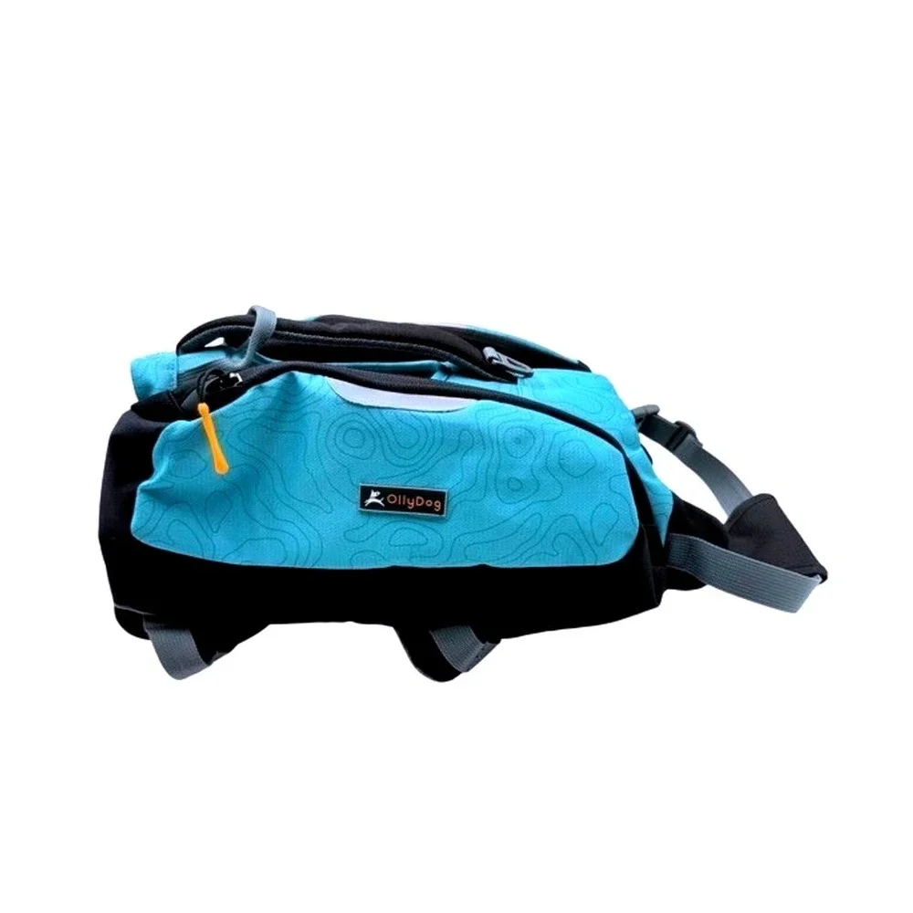 OllyDog Rover Dog Hiking Saddle Backpack Medium Blue Lightweight Adventure Pack